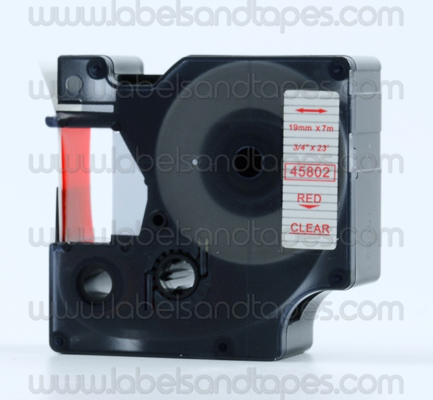 4 Nastri Etichetta Trasparente Su Nero Per Dymo Labelmanager 300 – 19mm X 7m (Compatibile 45800)